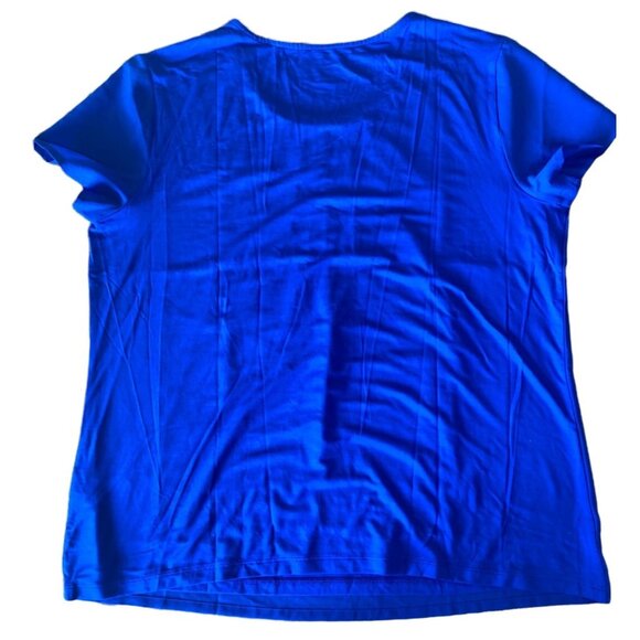 Lands End Womens L/P Blue Short Sleeve Stretch Top - Picture 3 of 4